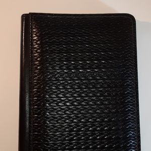 LEATHER WOVEN BINDER by BROOKSTONE NEW